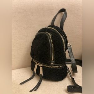 Black Sherpa Mini Michael Kors Backpack Ourse